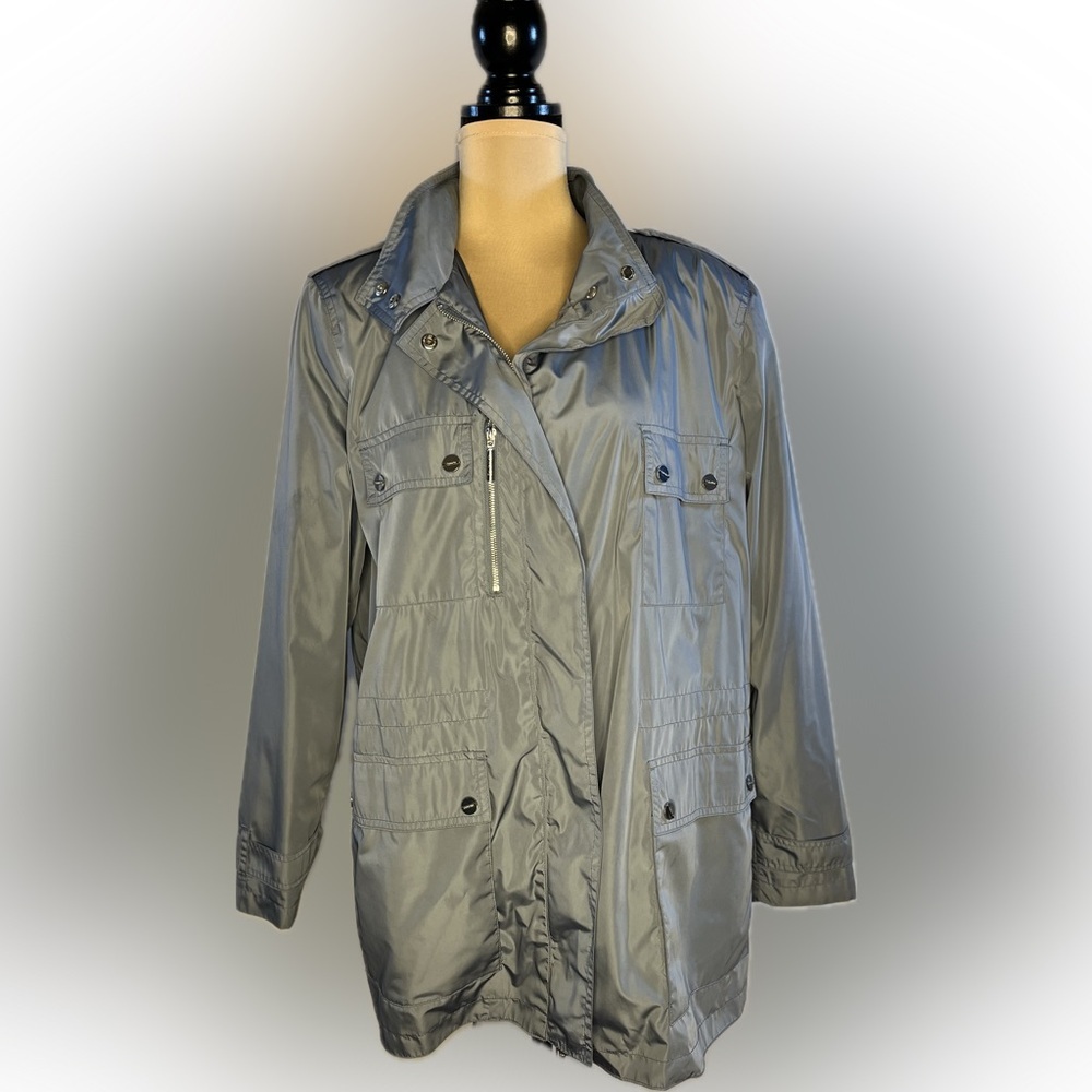 Calvin Klein Hooded Flap Pocket Anorak Jacket. Blue size 1X